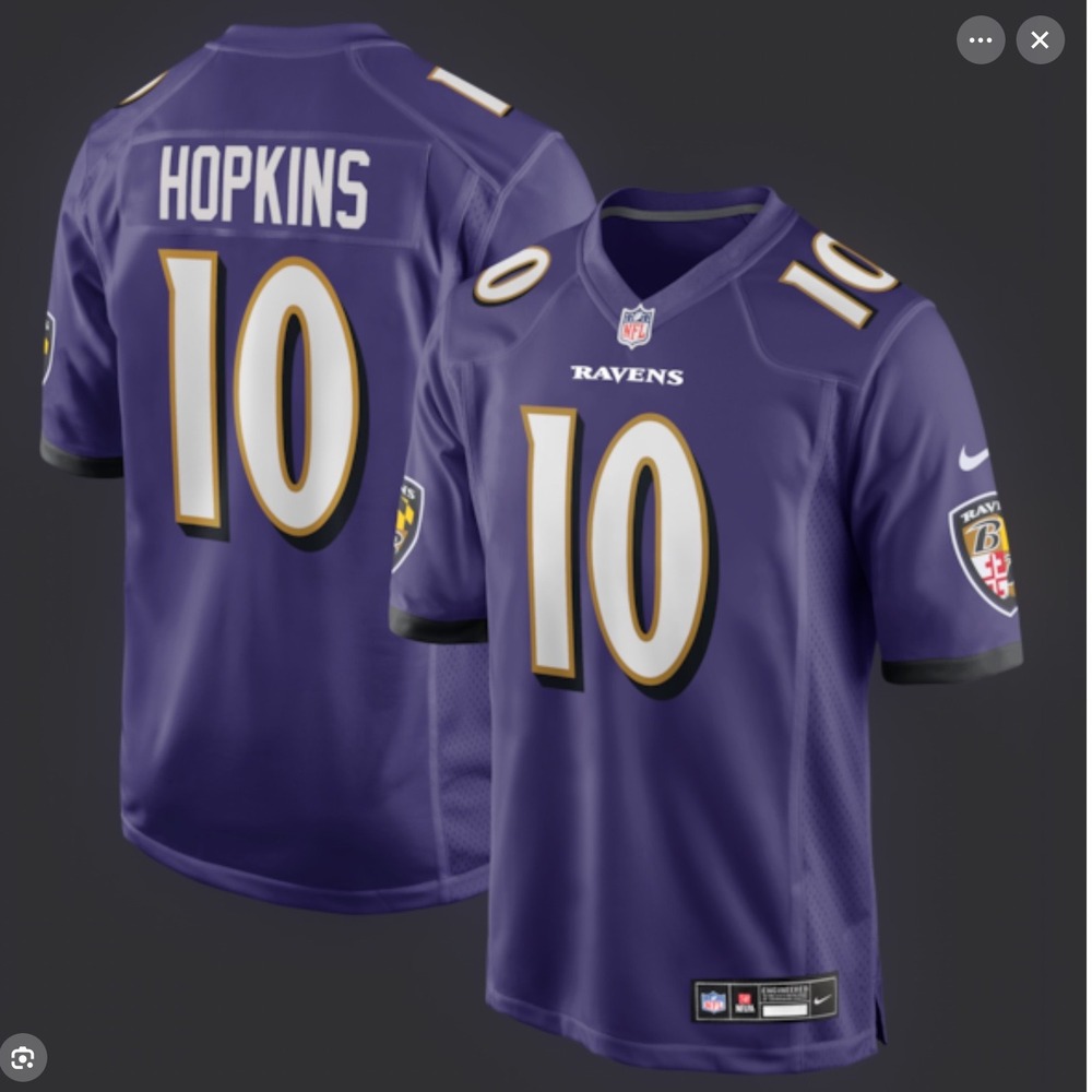 Nike Baltimore‎ Ravens Hopkins 10 Jersey Purple XL New With Tags